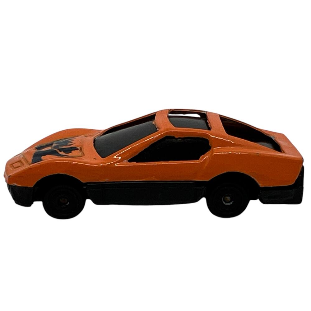 Vintage Orange Sports Car with Flames